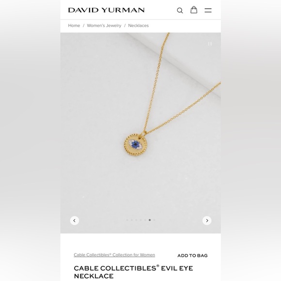 DAVID YURMAN 18K GOLD EVIL EYE NECKLACE - Picture 5 of 15